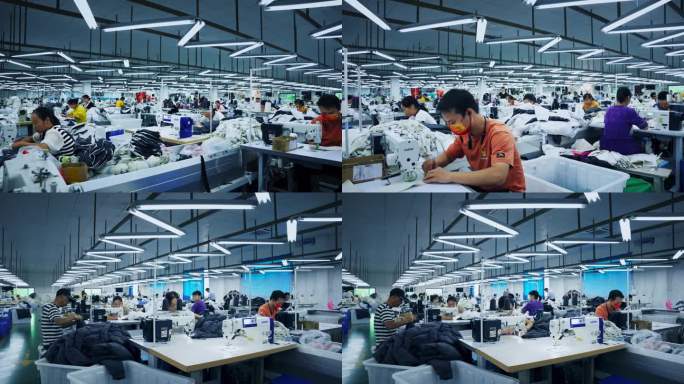 4K服装生产车间 服装加工