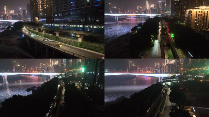 重庆夜景航拍视频洪崖洞