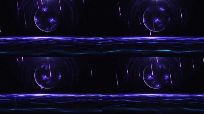 紫色太空星球星河流星背景4K
