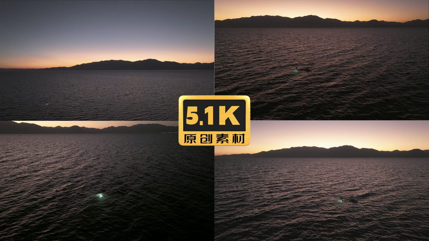 5K-现代化捕鱼，新式渔网，在霞光中捕鱼