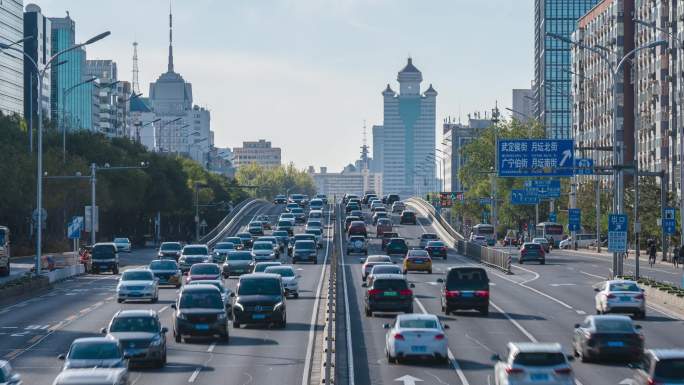 北京西二环路交通车流延时