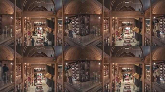 西安北京复古图书馆书店高清延时摄影