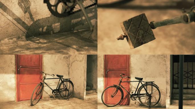 七十年代的复古自行车破旧单车视频素材