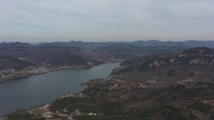 鸟瞰济南锦绣川地形地貌全景