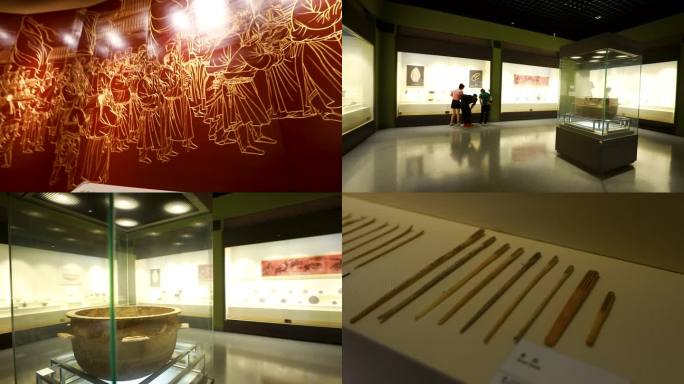 吉林博物馆清朝满族文化历史文物空镜