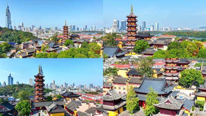 南京市古鸡鸣寺航拍