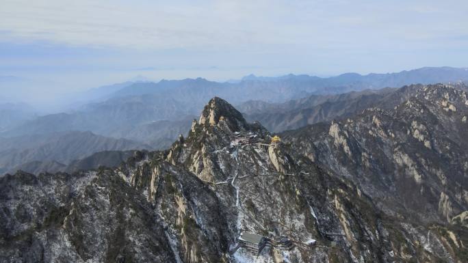 洛阳老君山雪景航拍