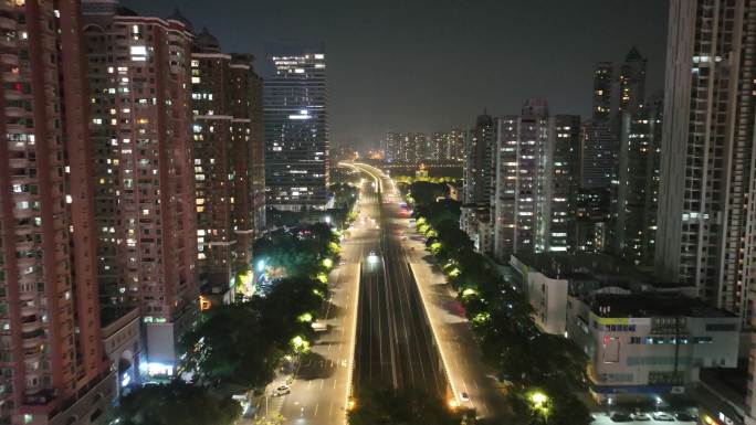 疫情下的广州-广州大道夜景