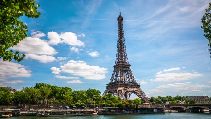 法国巴黎埃菲尔铁塔-时间流逝