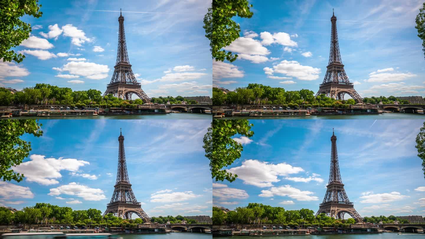 法国巴黎埃菲尔铁塔-时间流逝