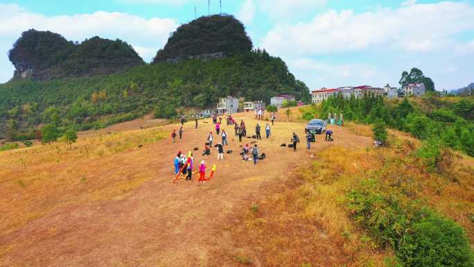 罗城高山草甸 航拍广西河池罗城风光