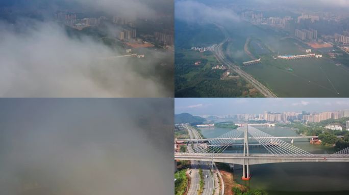 【4K超清】惠州博罗航拍泗湄洲云雾