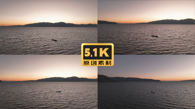 5K-在霞光中出海捕鱼的渔船