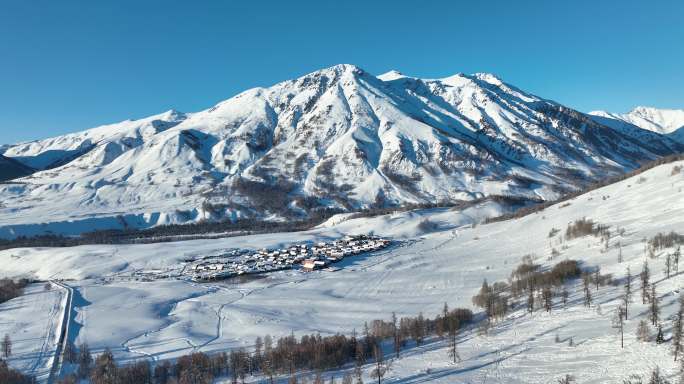 4k新疆旅游地-喀纳斯、禾木（冬季雪景）