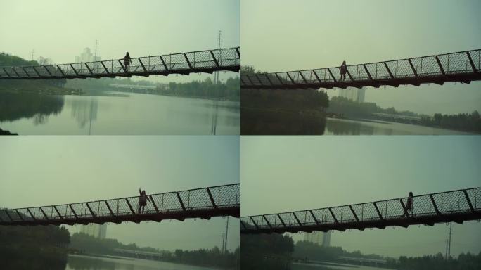 旅游 吊桥 网红桥 绳索桥 摇晃的吊桥