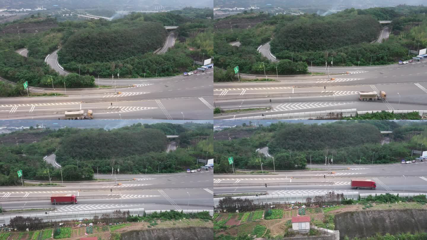 航拍静默下的重庆北碚绕城高速公路