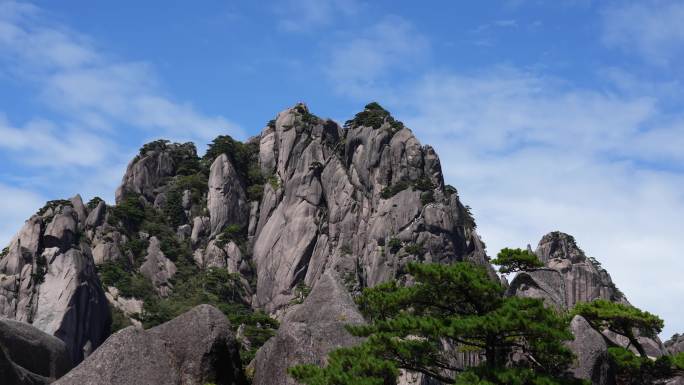 安徽黄山 黄山风景区天都峰延时摄影 4K