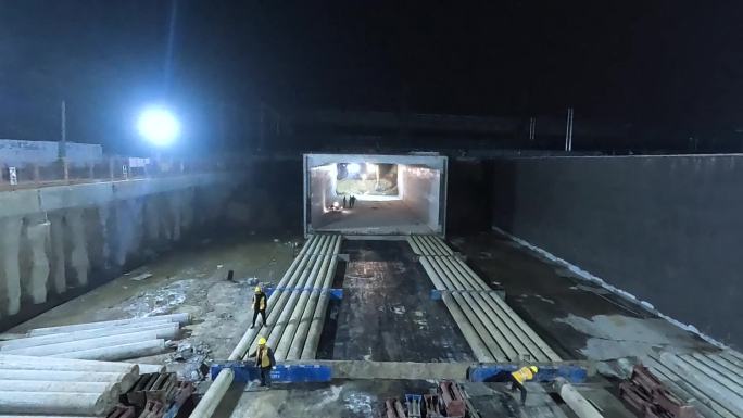 下穿立交箱涵顶进工程进度记录