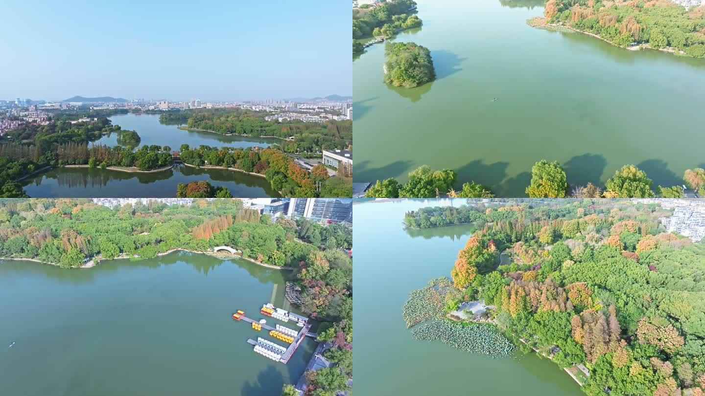 航拍马鞍山 雨山湖公园