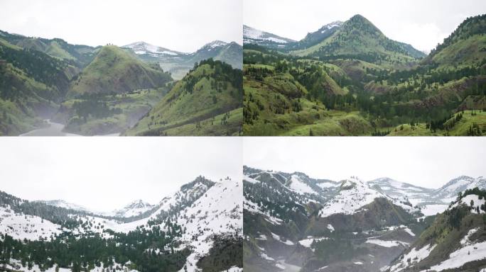 4k游戏航拍型山地风景变化