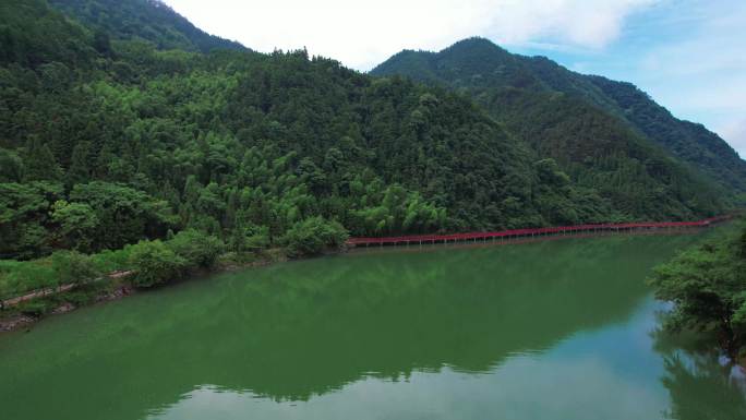 4K 航拍 浙江绿树青山开化开马线