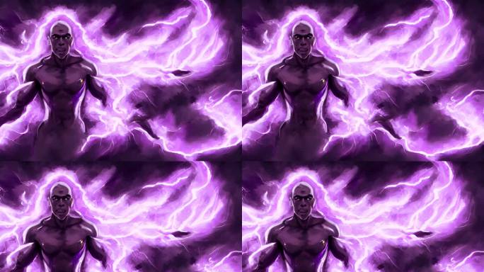 充满紫色能量的武僧