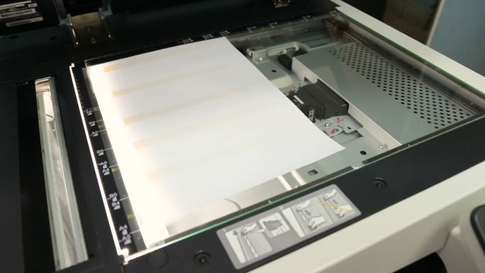 在扫描和复印设备上扫描的纸张