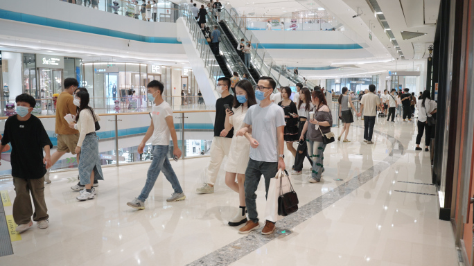【4K】商场购物 人流人群延时