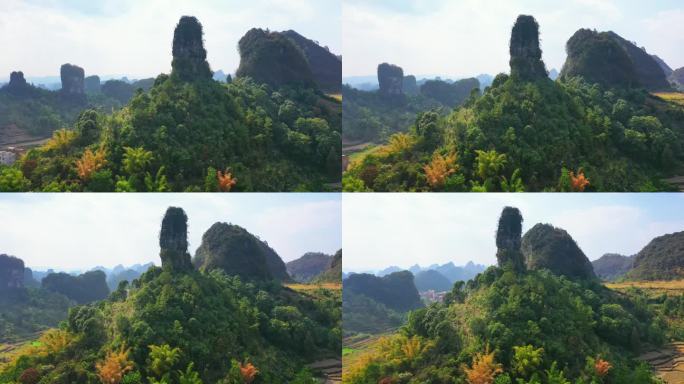 罗城高山草甸 航拍广西河池山区风光