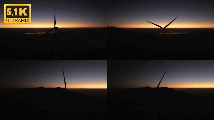 【5K】晨光中的风力发电机，光影中的风车