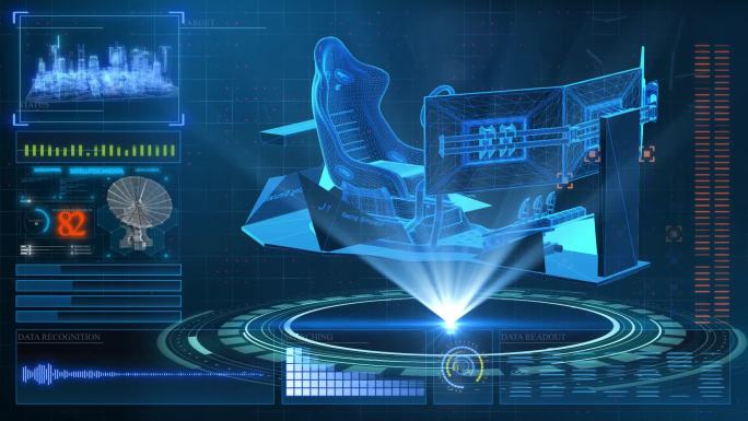 HUD科技界面电竞椅VR游戏展示素材