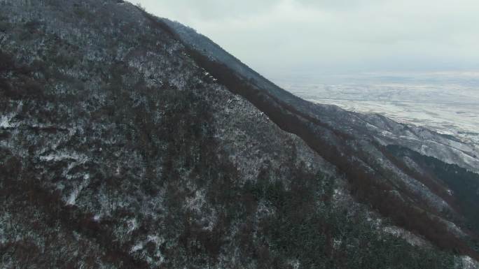 小五台山冬季雪景航拍