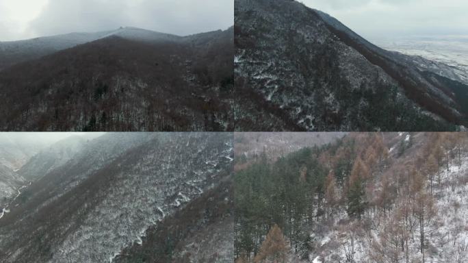 小五台山冬季雪景航拍