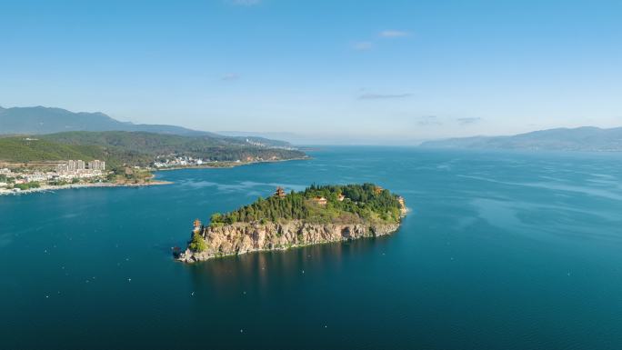 【5K】抚仙湖孤山景区航拍延时