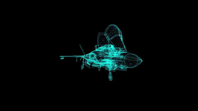 4k科技隐形战斗机f35线框背景