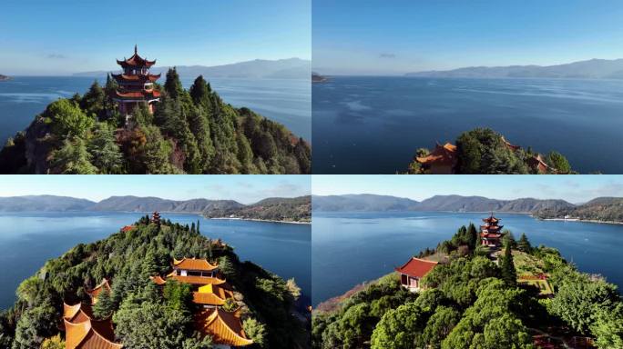 【5K】抚仙湖孤山风景区航拍