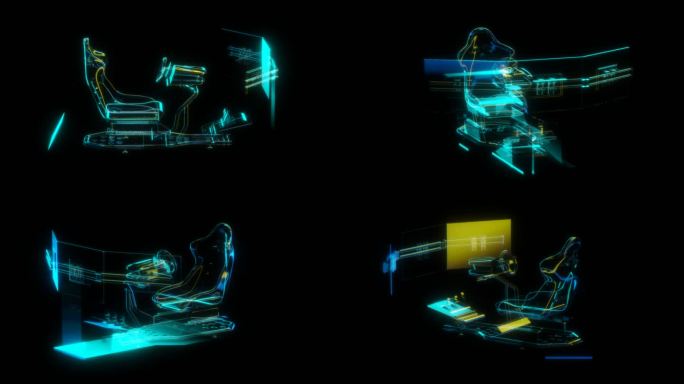 朋克风全息VR游戏电竞椅通道素材