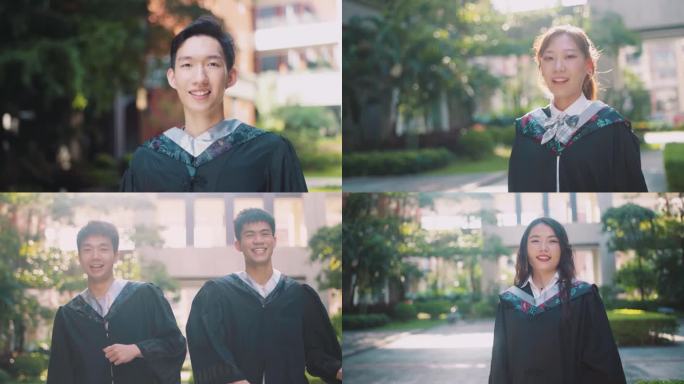大学生毕业服微笑看镜头