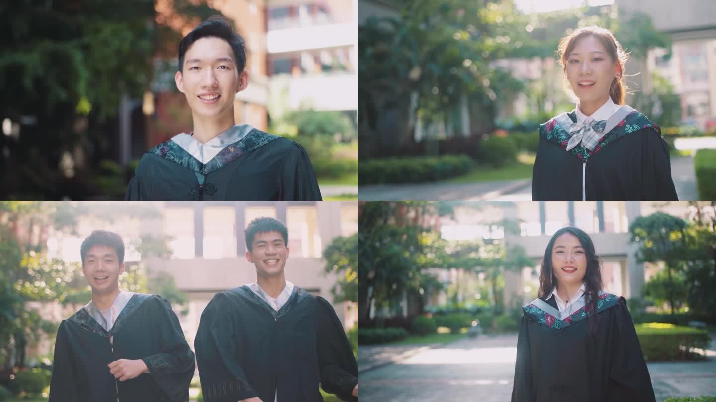大学生毕业服微笑看镜头