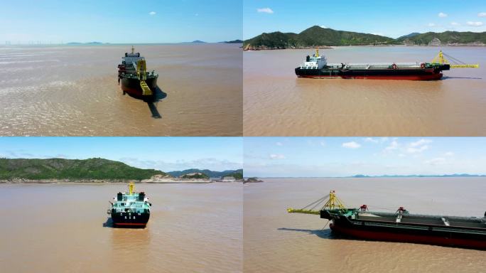 玉环沙门 工业 海上运输 运砂船实拍视频