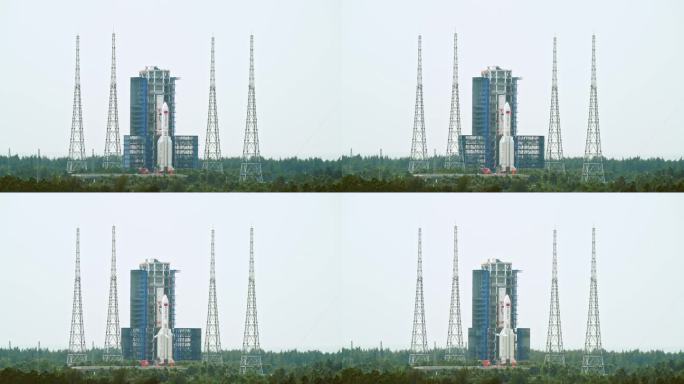 中国空间站发射塔架回转平台打开延时4K