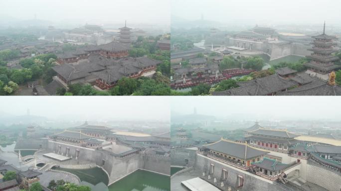 襄阳唐城古城空镜4K航拍