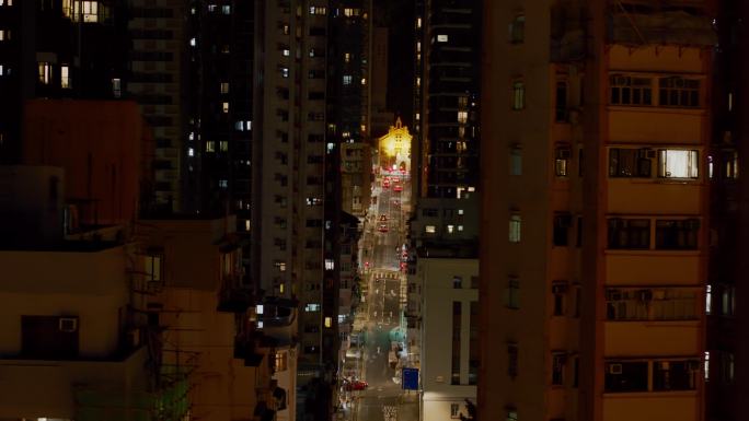 香港航拍港岛夜景