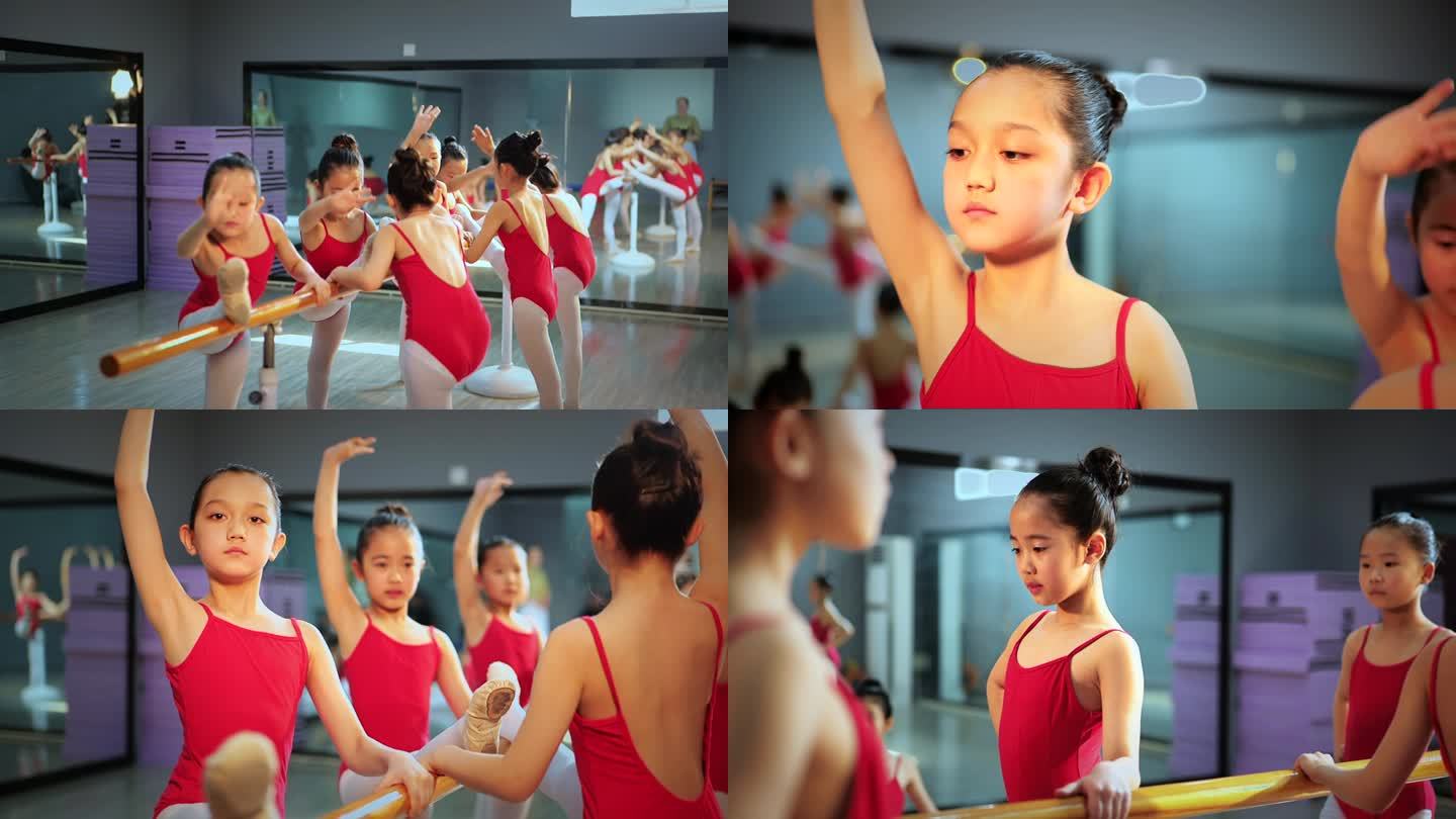 小女孩踢腿 舞蹈 学习舞蹈 舞蹈练习