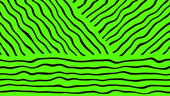时尚抽象挥舞绿色和黑色条纹动画背景库存视频-最小对角线斑马图案