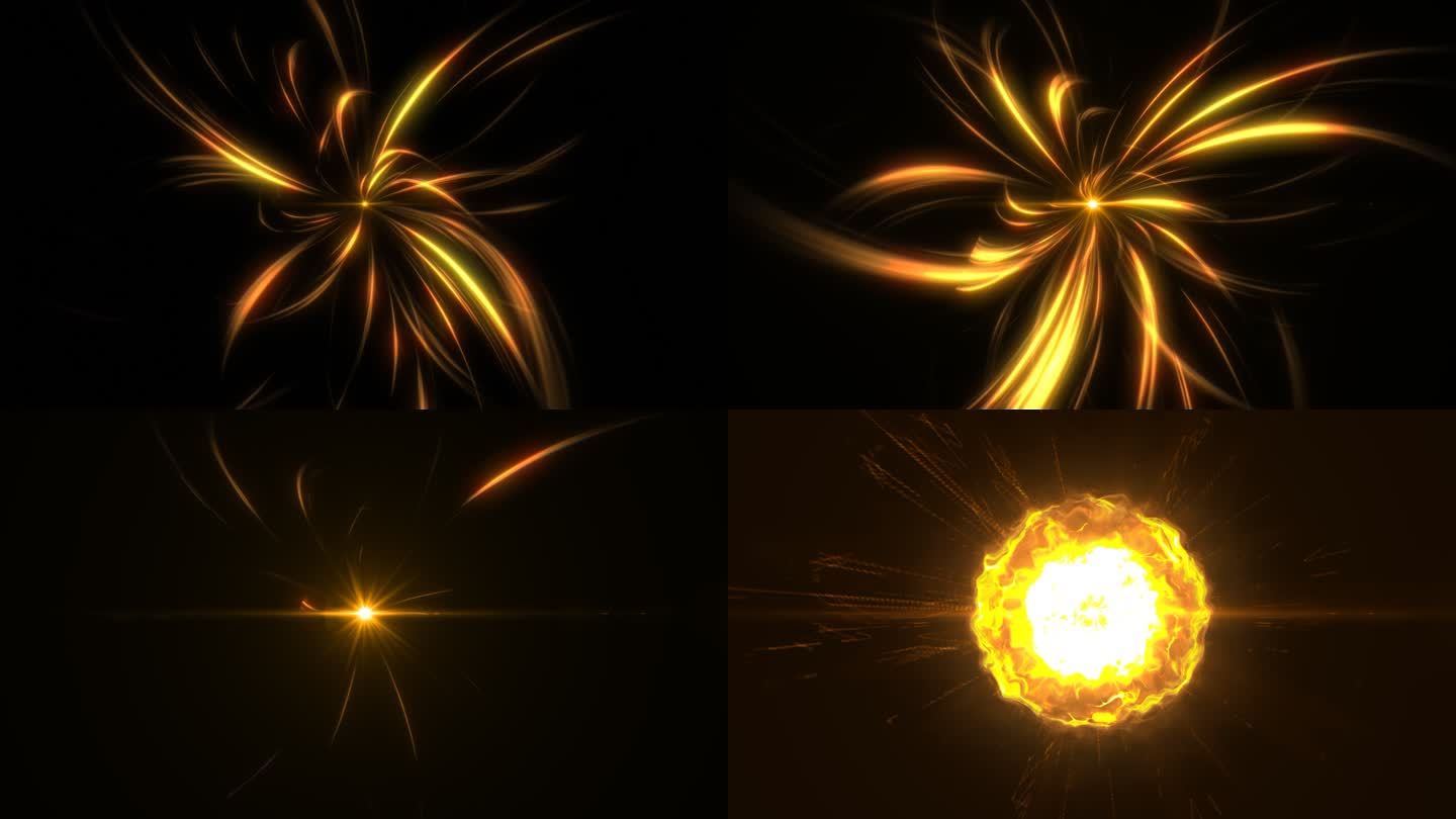 【原创素材】金色能量汇聚爆炸