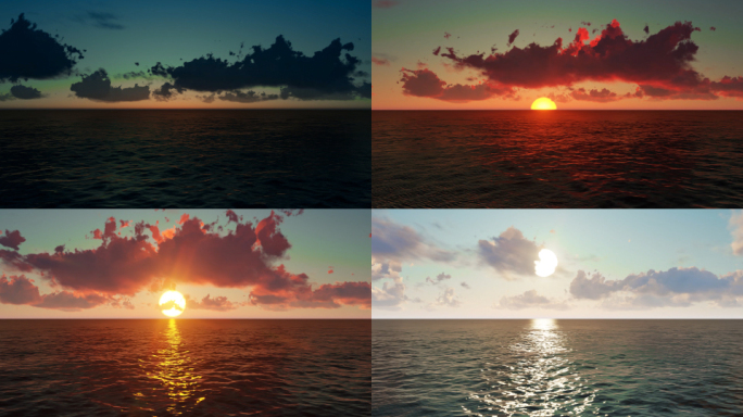 【4k】海上日出水上太阳升起