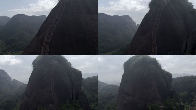 韶关 丹霞山 爬山 登山 灰片 航拍4k