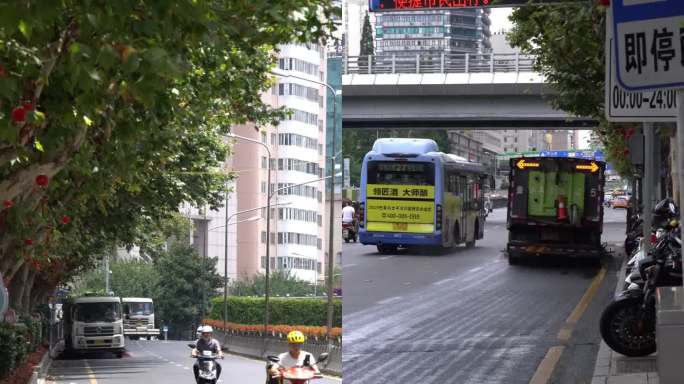 北京路环卫作业街景竖版