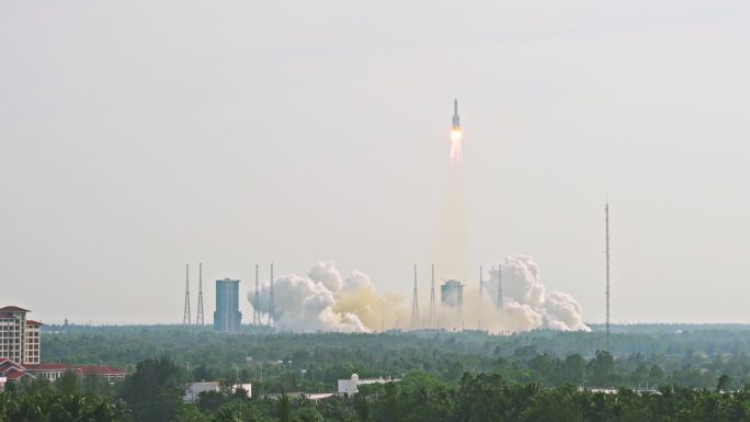 中国空间站梦天实验舱火箭发射4K 30P